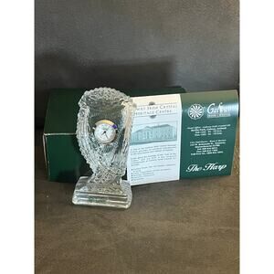 Galway Irish Lead Crystal  Celtic Harp Quartz Clock- NIB